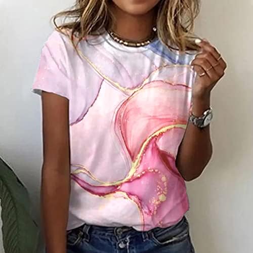 Bayan 2023 Elbise Kısa Kollu Pamuklu Ekip Boyun Çiçek Grafik Salonu Üst T Shirt Yaz Sonbahar Gömlek Bayanlar için