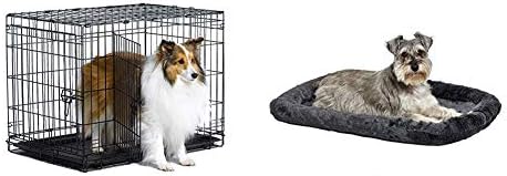 Yeni Dünya 30 Çift Kapı Katlanır Metal Köpek Sandık, Orta Köpek Irkları için w/Eşleştirme Yeni Dünya Köpek Sandık