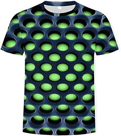 HDDK Erkek Yenilik T-Shirt Yaz Şort Kollu Ekip Boyun Tee Tops 3D Serin Grafik Baskı Slim Fit Gençlik Sokak T Shirt