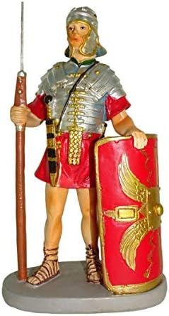 Ferrari ve Arrighetti Doğuş Sahnesi Heykelciği: Kalkanlı Romalı Asker-Martino Landi Koleksiyonu-10cm / 3.94 in Line