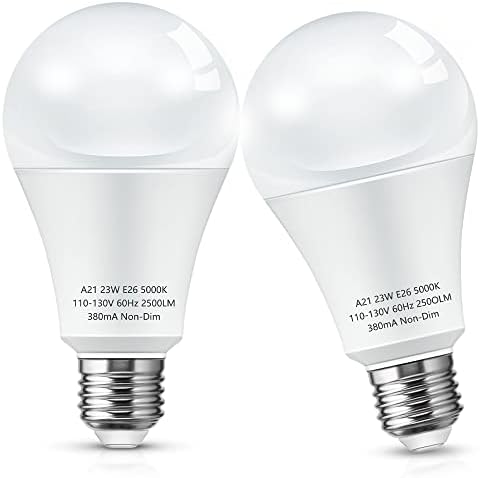LOHAS Süper Parlak Beyaz Ampul, A21 23W (150-200Watt Eşdeğeri) LED Ampuller, 2500 Lümen, 5000K Gün ışığı Beyazı, E26