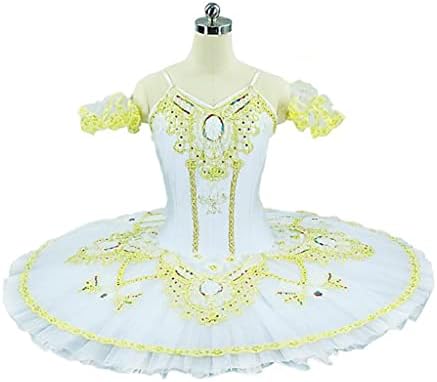 DHTDVD Beyaz Profesyonel Bale Tutu Kostüm Kadın / Kız Sahne Performansı Bale Gözleme Balerin Elbise Yetişkin (Renk: