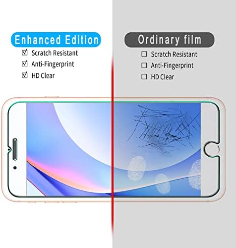 Slanku [3 Paket] Ekran Koruyucu İçin İphone SE 2022/2020 Temperli Cam, Kabarcıksız, Çizilmez, kurulumu kolay
