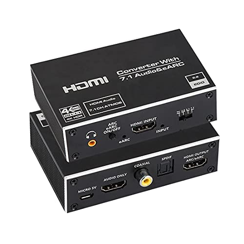 4 K HDMI Ses Çıkarıcı Splitter, HDMI HDMI + Optik Toslınk SPDIF + 3.5 mm Ses Jakı + Koaksiyel + 7.1 Ch HDMI Ses Desteği