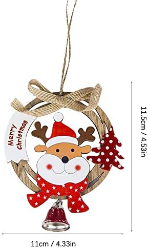 AFEIDD Noel Ağacı Çan Kolye Dekorasyon Noel Ahşap Kolye Noel Dolap Dekorasyon Temizle Boncuk (c-A, Bir Boyut)