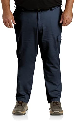 DXL Büyük ve Uzun Essentials erkek Kargo Pantolon / Rahat Kesim Düz Bacak Pantolon 6 Cepli Bellowed Kargo Cepli