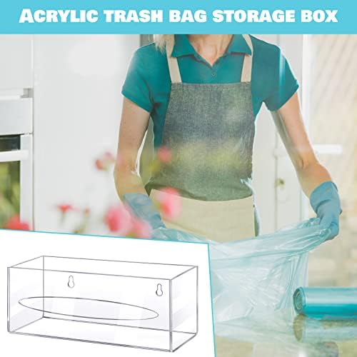 Çöp torbası Dağıtıcı Tutucu, alışveriş çantası Plastik Torba Duvara Monte Akrilik Mutfak Tek Taraflı Yüklü Organizatör