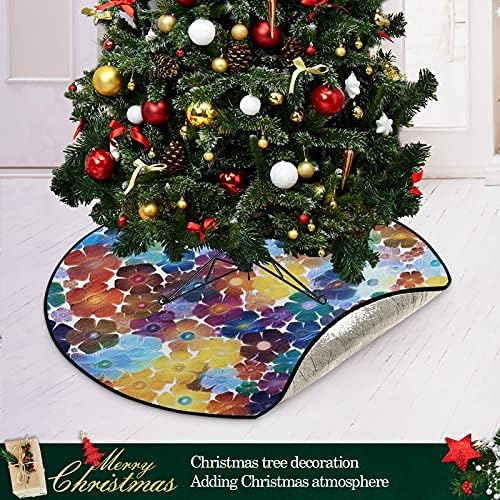 Renkli Çiçek Noel Ağacı Mat Su Geçirmez Ağaç Standı Tepsi Mat Halı Altında Noel Ağacı Aksesuar Zemin Koruma için Noel