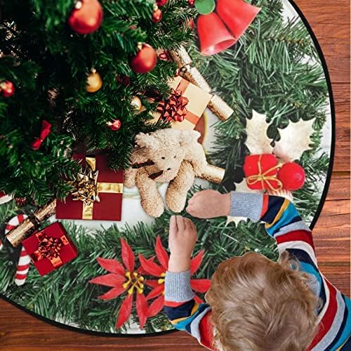 vısesunny Noel Ağacı Mat Vintage Noel Çelenk Noel Baba Ağacı Standı Mat Zemin Koruyucu Emici Ağacı Standı Tepsi Mat
