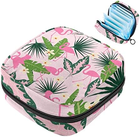 Pembe Flamingo Yaprakları Sıhhi peçete saklama çantası, Adet Ped Çantası Külot Gömlekleri Tampon Tutucu Kadınsı Ürün