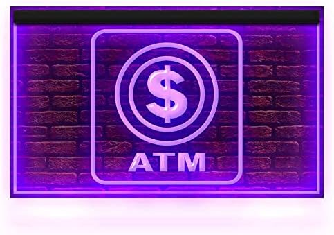 190001 açık ATM Para Makinesi Otomatik Kalite Görüntüler led ışık Neon Burcu (21.5 X 12, yeşil)