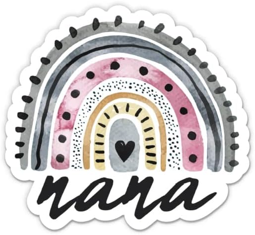 Nana Sticker-3 laptop etiketi - Su Geçirmez Vinil Araba, Telefon, Su Şişesi-Sevimli Gökkuşağı Büyükanne Çıkartması