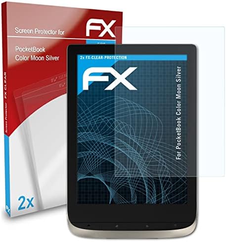 atFoliX ekran koruyucu Film ile Uyumlu Pocketbook Renkli Ay Gümüş Ekran Koruyucu, Ultra Net FX koruyucu film (2X)