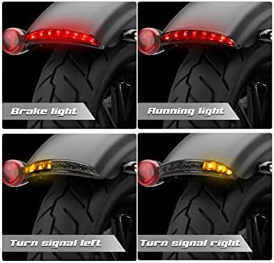 NTHREEAUTO Motosiklet Doğranmış Arka Çamurluk Kenar LED Fren Kuyruk İşık Entegre Dönüş Sinyalleri ile Uyumlu Harley