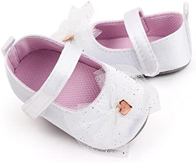 Bebek Kız Elbise Ayakkabı Mary Jane Düğün Nedime Düşük Topuk Prenses çiçekli ayakkabı için Parti Okul Düğün (Beyaz,