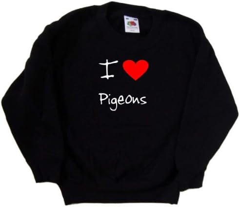 Kalp Güvercinlerini Seviyorum Siyah Çocuk Sweatshirt