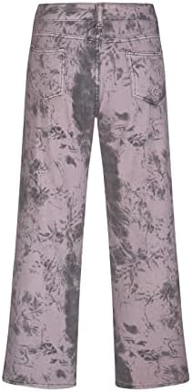Kadınlar için Jean Pantolon Artı Bayan Rahat Yüksek Bel Sokak Gevşek Kargo Pantolon Cepler Kot Pantolon Zaman ve Thru