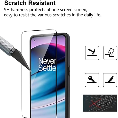 OnePlus Nord N20 5G durumda, 2'li paket ekran koruyucu, [zZjoOoj] HD temperli cam, Silikon Ultra ince, Siyah