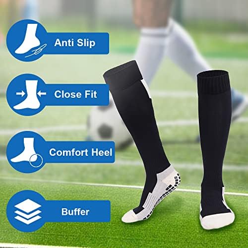 ZOUYUE Kavrama Çorapları, Futbol Çorapları Silikon Taban Diz Yüksek Atletik Çoraplar, Kaymaz Çoraplar Kavrama Çorapları