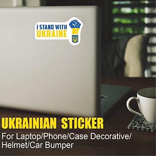 【10 ADET】 Ukrayna Etiketi ile duruyorum.Destek Ukrayna Bayrağı Sticker Oto Araba Çıkartması Pencere tampon çıkartması,