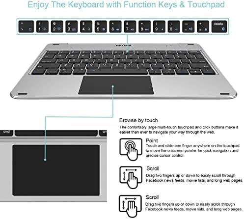 Arteck iPad Air 5 / Air 4 10.9 inç/iPad Pro Trackpad'li 11 inç Klavye Kılıfı, Foliolu Bluetooth Klavye Tam Koruma
