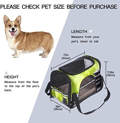 Evcil hayvan taşıyıcı, Yumuşak Taraflı Konfor Taşınabilir Katlanabilir Seyahat evcil hayvan çantası, Siyah Yeşil Manzara
