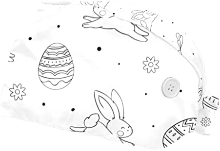 Nıaocpwy Paskalya Havuç Tavşan Yumurta Siyah ve Beyaz Ayarlanabilir Kravat Geri Unisex Şapkalar, Çalışma Kapaklar