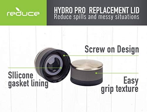 Hydro Pro Paslanmaz Çelik Şişe Değiştirme Kapak Setini Azaltın, 2 Paket - Vidalı Tasarım-14oz, 20oz ve 28oz Hydro