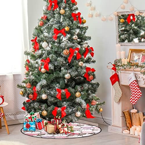 visesunny Noel Ağacı Mat Sevimli Karikatür Kedi Ağacı Standı Mat Zemin Koruyucu Emici Ağacı Standı Tepsi Mat Mevsimsel
