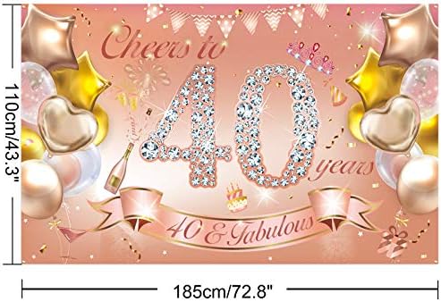 HOWAF Kadın 40th Doğum Günü Partisi Dekorasyon Gül Altın, Kumaş Afiş için 40th Doğum Günü fotoğraf arka fonu Fotoğraf