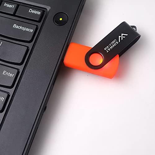 XİNWAY 8GB USB 2.0 Flash Sürücüler Flash Sürücü Bellek Çubuğu,, (5 Paket 8GB Beş Renk: Siyah Beyaz Mavi Yeşil Turuncu)