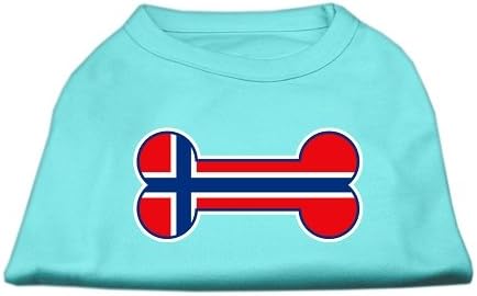 Mirage Pet Kemik Şekilli Norveç Bayrağı Serigrafi Gömlekler Aqua S (10)