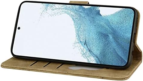 Telefon Flip Case Kapak Samsung Galaxy S23 Plus ile Uyumlu Cüzdan Flip Telefon Kılıfı Kabartmalı Telefon Kılıfı Deri