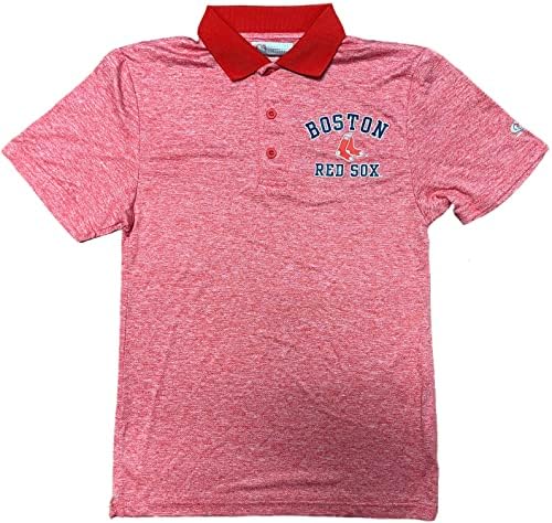Boston Red Sox erkek Nem Esneklik Aktif Kumaş Polo Gömlek Kırmızı