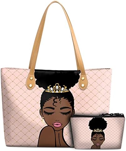 FZNHQL Tote Çanta Afrika Amerikan Çanta Siyah Kadınlar İçin Moda omuz çantaları Plaj İş seyahat hediyesi Çantası