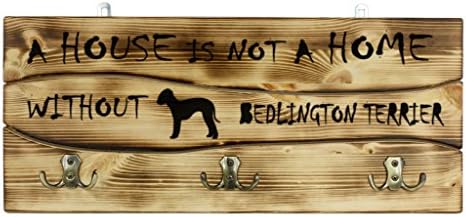 Bedlington Terrier, Ahşap Bir Duvar mandalı, Köpek Resmi olan Askı