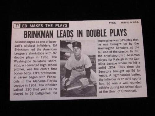 1964 Topps, Ed Brinkman Washington Senatörlerine İmzalı - B&E Hologramı - Beyzbol Slabbed İmzalı Kartlar Verdi
