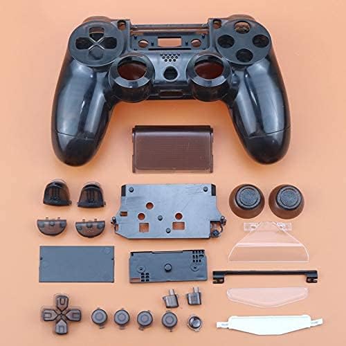 Jayamer Tam Konut Shell Kılıf Kapak için Düğmeler ile Playstation 4 PS4 JDM-011 JDM-001 (Şeffaf Siyah)