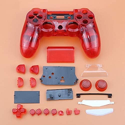 Jayamer Tam Konut Shell Kılıf Kapak için Düğmeler ile Playstation 4 PS4 JDM-011 JDM-001 (Açık Kırmızı)