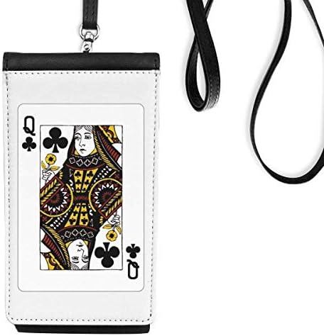 Club Q iskambil kartları desen telefon cüzdan çanta asılı cep kılıfı siyah cep