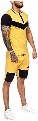 Erkek Yaz Ev Şerit Renk Çarpışma Ekleme Kısa Kollu Tee Gömlek Şort Spor İnce Setleri İki Adet spor takımları
