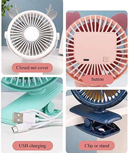 ISOBU LILIANG-Taşınabilir Klipsli Fanlar, USB Şarj Edilebilir Pil 3 Hız Seviyesi 360° Döndürme Kişisel Soğutma Fanları,