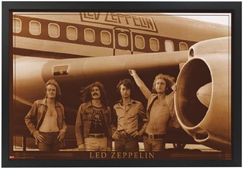 Led Zeppelin (Uçak) Müzik Poster Baskı Çerçeveli 36x24