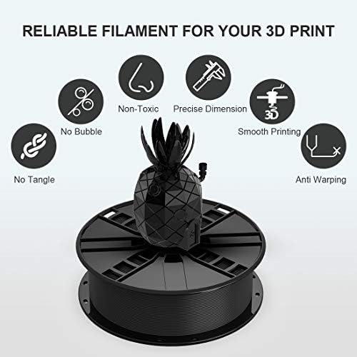 NOVAMAKER PLA Filament 1.75 mm, siyah PLA 3D Yazıcı Filament Paketi ile Temizleme Filament, 1 kg Biriktirme (2.2 lbs)