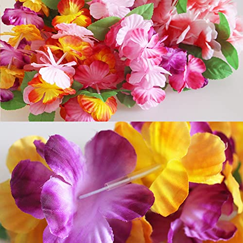 18 Adet Hawaii Çiçek Kafa Bandı Bilekliği Luau Tropikal Taç Çelenk Başlığı Yaprak Bilezikler Kadınlar Hawaii Saç Çemberler