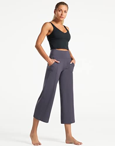 Ejderha Fit Kadın Bootleg Yoga Kapriler cepli pantolon Karın Kontrol Yüksek Bel Egzersiz Flare Mahsul pantolon