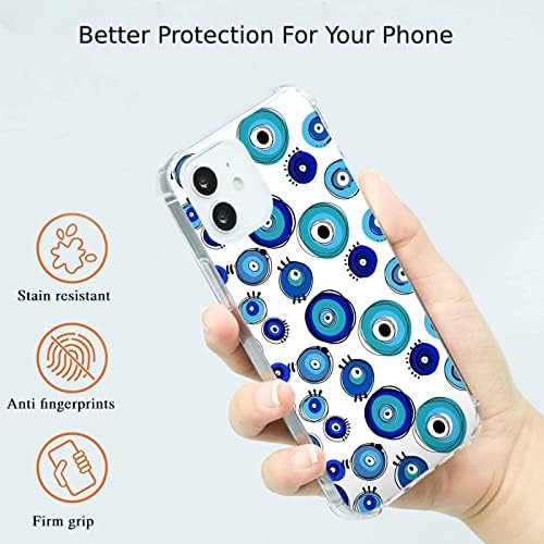 Nazar Muska telefon kılıfı iPhone 11 ile Uyumlu, Vintage Mavi Nazar Desen Silikon Darbeye Dayanıklı TPU Tampon Koruyucu