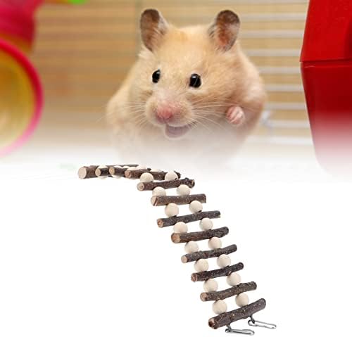 SoarUp Hamster Ahşap Merdiven, Ahşap Merdiven Köprüsü Küçük Evcil Hayvanlar için Güvenli Bükülebilir Eğlence