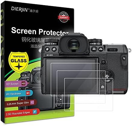 3-Pack temperli Cam ekran koruyucu w/üst LCD Film Fujifilm X-H1 / XH1 dijital kamera ile Uyumlu