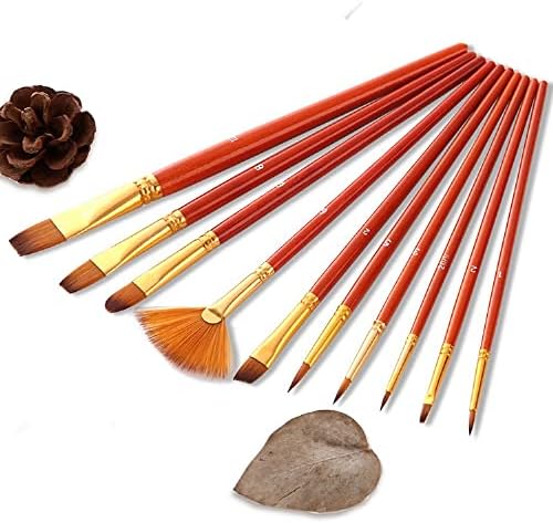 GRETD 10 Naylon Saç Boyalı Su Renk Kalem Kısa Çubuk Yağ Akrilik Boya Fırçası Profesyonel Sanat Çizim Aracı Malzemeleri